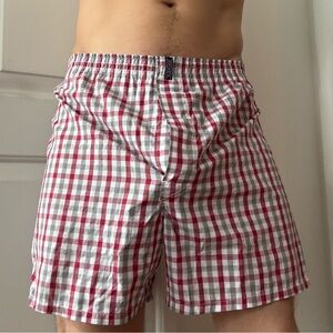 Jockey Maroon/WHT/GRY Plaid Boxer Shorts